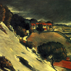reproductie Melting snow van Paul Cezanne